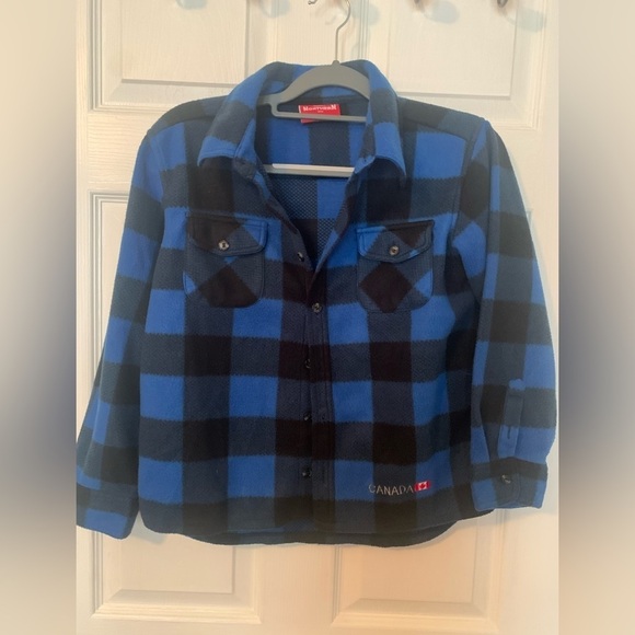 Polar Fleece Boys Button Up Shirt - Size Medium - Canada Patch - Picture 1 of 4